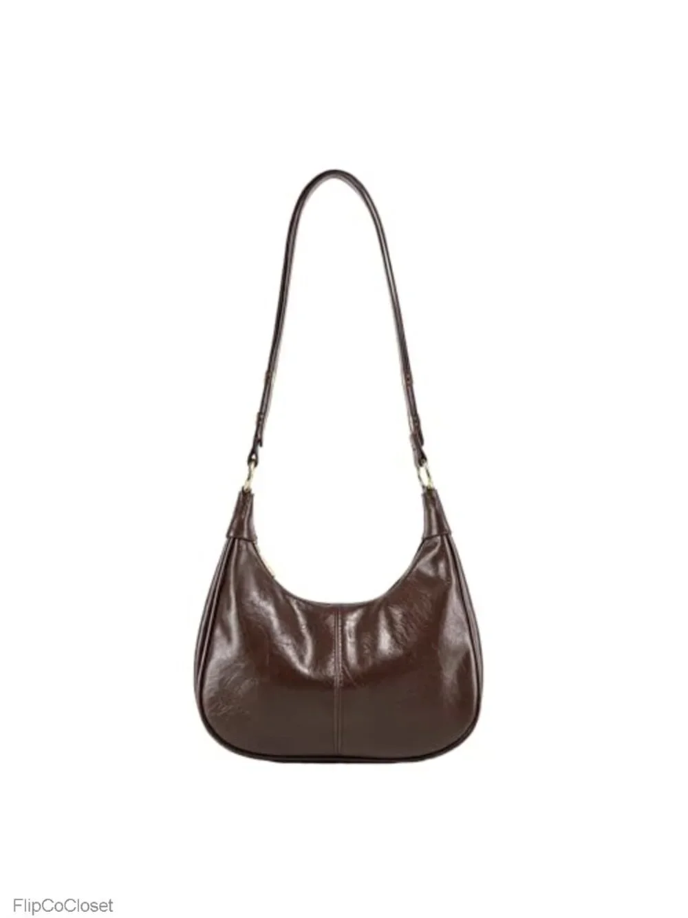 Small Faux Leather Crescent Hobo Shoulder Crossbody Bag